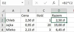 Obrazek przedstawiający Adresowanie Względne Excel